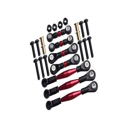 Aluminum Anti-Thread Tie Rods Turnbuckles for Tamiya RC GF01 / TL01 Upgrades - Red