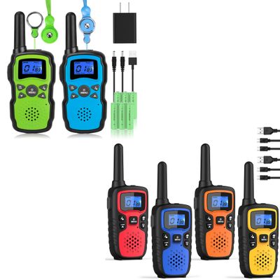 Wishouse Walkie Talkies for Kids Adults Rechargeable Long Range,Family Walky Talky,Outdoor Camping Games Indoor Toys Birthday Xmas Gift for Boys Girls Children 6 Pack