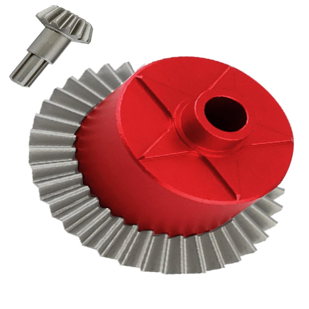 Rcarmumb Upgrades Part for 1/10 Granite/Senton/Vorteks/Big Rock 3S BLX,1/10 Outcast/Kraton 4S BLX 4X4,1/8 Vendetta/Typhon 3s blxSteel 37T Main Gear & Differential Case & Input Gear 13T,Red