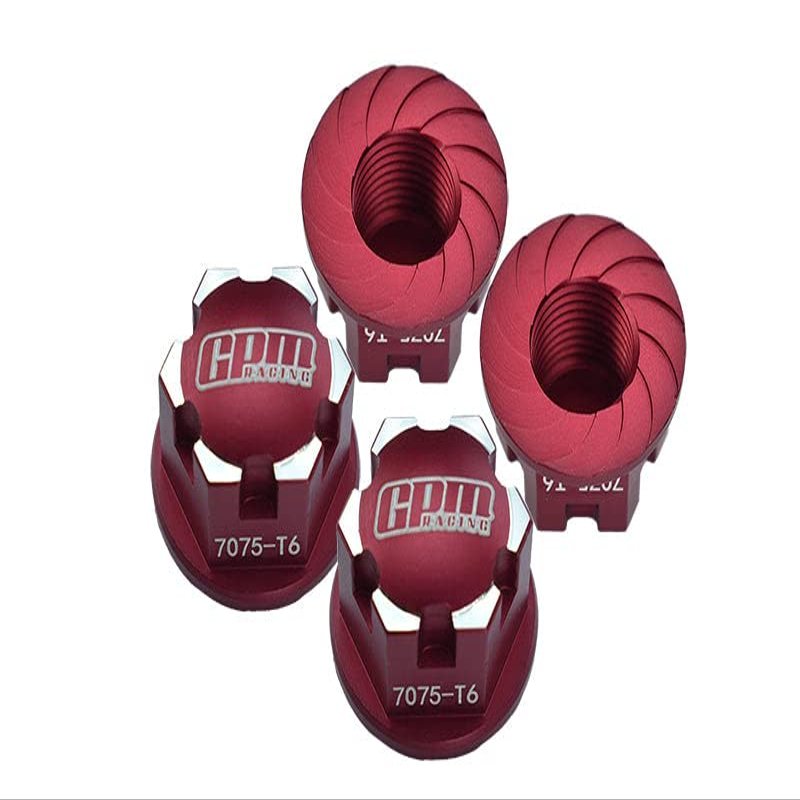 Aluminum 7075-T6 Wheel Lock for Traxxas 1:10 E-Revo 2.0 VXL-86086-4 / Maxx with WideMAXX-89086-4/1:8 4WD Sledge-95076-4 Monster Truck Upgrades - Red