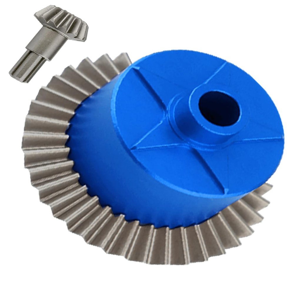 Rcarmumb Upgrades Part for 1/10 Granite/Senton/Vorteks/Big Rock 3S BLX,1/10 Outcast/Kraton 4S BLX 4X4,1/8 Vendetta/Typhon 3s blxSteel 37T Main Gear & Differential Case & Input Gear 13T,Blue