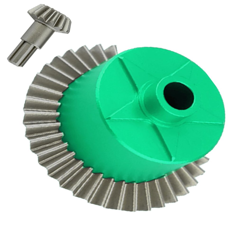 Rcarmumb Upgrades Part for 1/10 Granite/Senton/Vorteks/Big Rock 3S BLX,1/10 Outcast/Kraton 4S BLX 4X4,1/8 Vendetta/Typhon 3s blxSteel 37T Main Gear & Differential Case & Input Gear 13T,Green