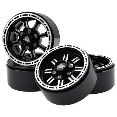 4Pack Vgoohobby Alloy 1.9" RC Beadlock Wheels Rims 8-Spoke Compatible with Axial SCX10 AXI03007 90046 Traxxas TRX4 Tamiya CC01 RC4WD D90 1/10 RC Crawler Car (Silver)