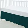 100% Egyptian Cotton, Nursery Crib Toddler (28" x 52" + 14") 800 Thread Count Crib Skirt Dust Ruffle, Bedding Skirts for Baby Boys or Girls, 14" Drop, Teal Solid view 2