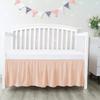 100% Egyptian Cotton, Nursery Crib Toddler (28" x 52" + 14") 800 Thread Count Crib Skirt Dust Ruffle, Bedding Skirts for Baby Boys or Girls, 14" Drop, Blush Solid view 1