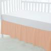 100% Egyptian Cotton, Nursery Crib Toddler (28" x 52" + 14") 800 Thread Count Crib Skirt Dust Ruffle, Bedding Skirts for Baby Boys or Girls, 14" Drop, Blush Solid view 2