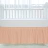 100% Egyptian Cotton, Nursery Crib Toddler (28" x 52" + 14") 800 Thread Count Crib Skirt Dust Ruffle, Bedding Skirts for Baby Boys or Girls, 14" Drop, Blush Solid view 3
