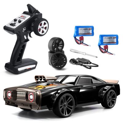 GoolRC RC Drift Car, 1:16 Scale Remote Control Car, 4WD 35KM/H High Speed Racing Car, 2.4GHz RC Drifting Car for Adults with Cool LED Lights, Extra Drift Tires and 2 Batteries (Red)