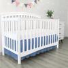 100% Egyptian Cotton, Nursery Crib Toddler (28" x 52" + 14") 800 Thread Count Crib Skirt Dust Ruffle, Bedding Skirts for Baby Boys or Girls, 14" Drop, Medium Blue Solid view 4
