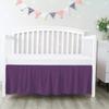 100% Egyptian Cotton, Nursery Crib Toddler (28" x 52" + 14") 800 Thread Count Crib Skirt Dust Ruffle, Bedding Skirts for Baby Boys or Girls, 14" Drop, Plum Solid view 1