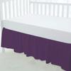 100% Egyptian Cotton, Nursery Crib Toddler (28" x 52" + 14") 800 Thread Count Crib Skirt Dust Ruffle, Bedding Skirts for Baby Boys or Girls, 14" Drop, Plum Solid view 2