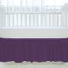 100% Egyptian Cotton, Nursery Crib Toddler (28" x 52" + 14") 800 Thread Count Crib Skirt Dust Ruffle, Bedding Skirts for Baby Boys or Girls, 14" Drop, Plum Solid view 3