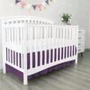 100% Egyptian Cotton, Nursery Crib Toddler (28" x 52" + 14") 800 Thread Count Crib Skirt Dust Ruffle, Bedding Skirts for Baby Boys or Girls, 14" Drop, Plum Solid view 4