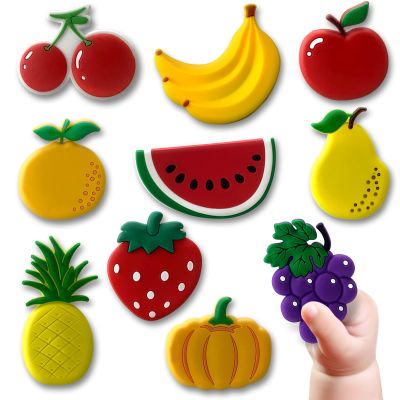 Refrigerator Magnets for Toddlers - Cute Fruit Fridge Magnets for Toddlers 1-3,Full Back Magnetic Toddler Magnets for Baby Ages 3
