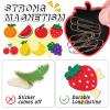Refrigerator Magnets for Toddlers - Cute Fruit Fridge Magnets for Toddlers 1-3,Full Back Magnetic Toddler Magnets for Baby Ages 3 view 2
