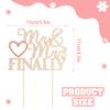 LASKYER Finally Mr & Mrs Gold & Pink Wedding Rhinestone Cake Topper - Perfect for Bridal Shower Engagement Wedding Party Metal Sparkly Cake Centerpieces Topper Decorations Keepsake. view 2