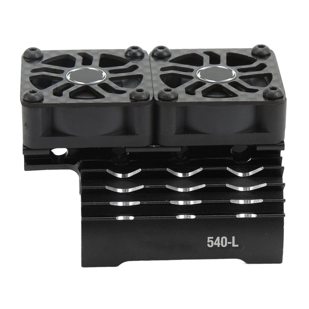 HURRISE RC Motor Heatsink Cover, RC Motor Fan Cooling Heatsink 36mm Dual Cooling Fans 8.4V Plastic 263mm Extension Cable for Upgrade (Black)