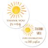 2" Round Sun Thank You Favor Sticker - Set of 40 view 1