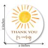 2" Round Sun Thank You Favor Sticker - Set of 40 view 2