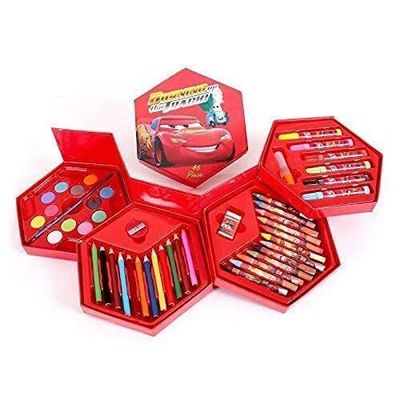 Coloring kit (46pcs) for kids, crayons, waterproof brush pens, color pencils (Spider man)