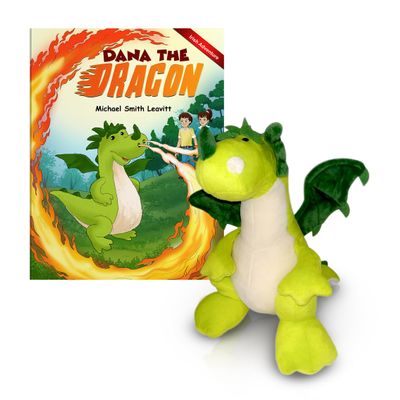 LAHEY LANE Dana The Dragon Stuffed Animal and Storybook Set About Bravery & Teamwork - Interactive Storytelling Bundle with Dragon Plush & Full-Color Illustrations for Ages 3-8
