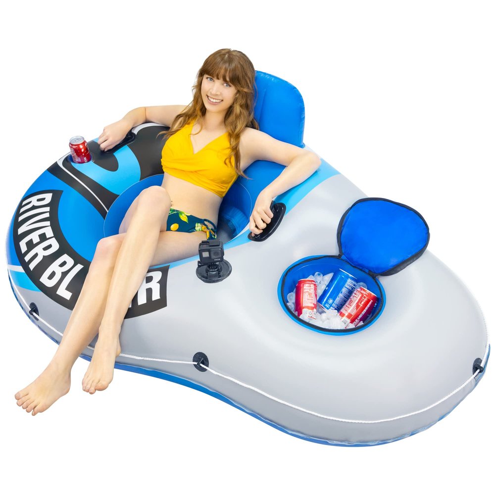 2026 New & Upgraded Sunlite Sports Heavy Duty River Tube Inflatable, Premium Water Float to Lounge Above Lake and River, Outdoor Water Raft Sport Fun, Recreational Use
