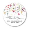 2"" Round Watercolor Wildflowers Thank You Favor Stickers - Set of 40 view 1