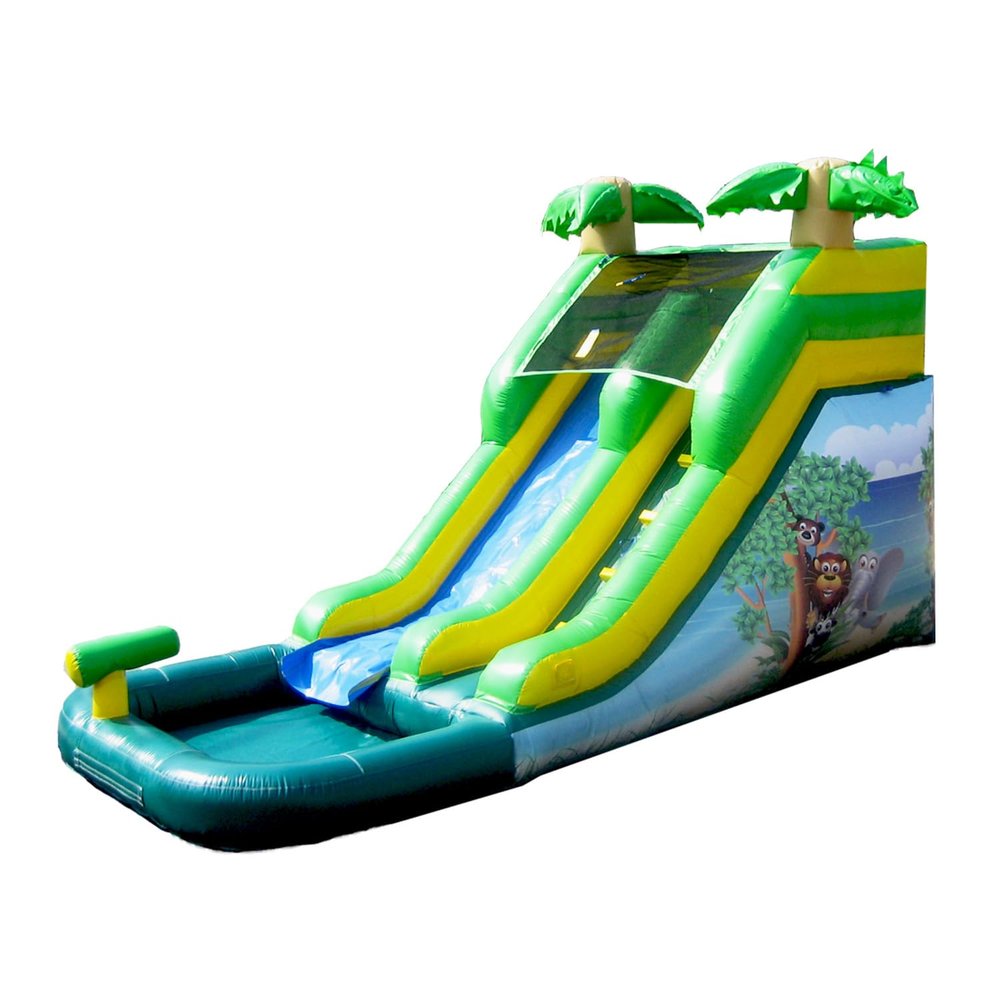 JumpOrange 12 Safari Commercial Grade Water Slide with Pool for Kids and Adults (with Blower), Water Cannon, Wet Dry Use, Outdoor Indoor, Big Inflatable, Birthday Party, Rental Quality
