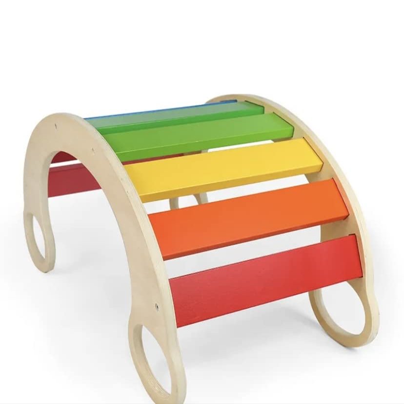 kids wooden rocker, kids rocker toy, Kids rainbow rocker, Wooden Climbing Toys