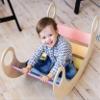 kids wooden rocker, kids rocker toy, Kids rainbow rocker, Wooden Climbing Toys view 3