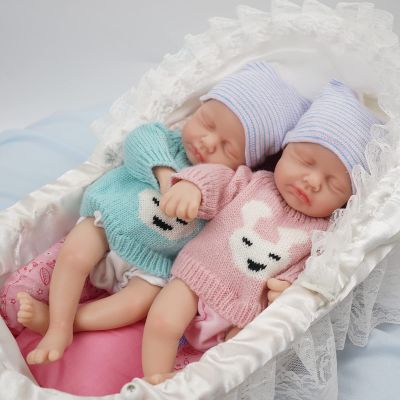 Miaio 12" Reborn Baby Dolls Twins Micro Preemie Full Body Silicone Baby Doll Lulu Lifelike Mini Reborn Doll Surprice Children Anti-Stress My Melody