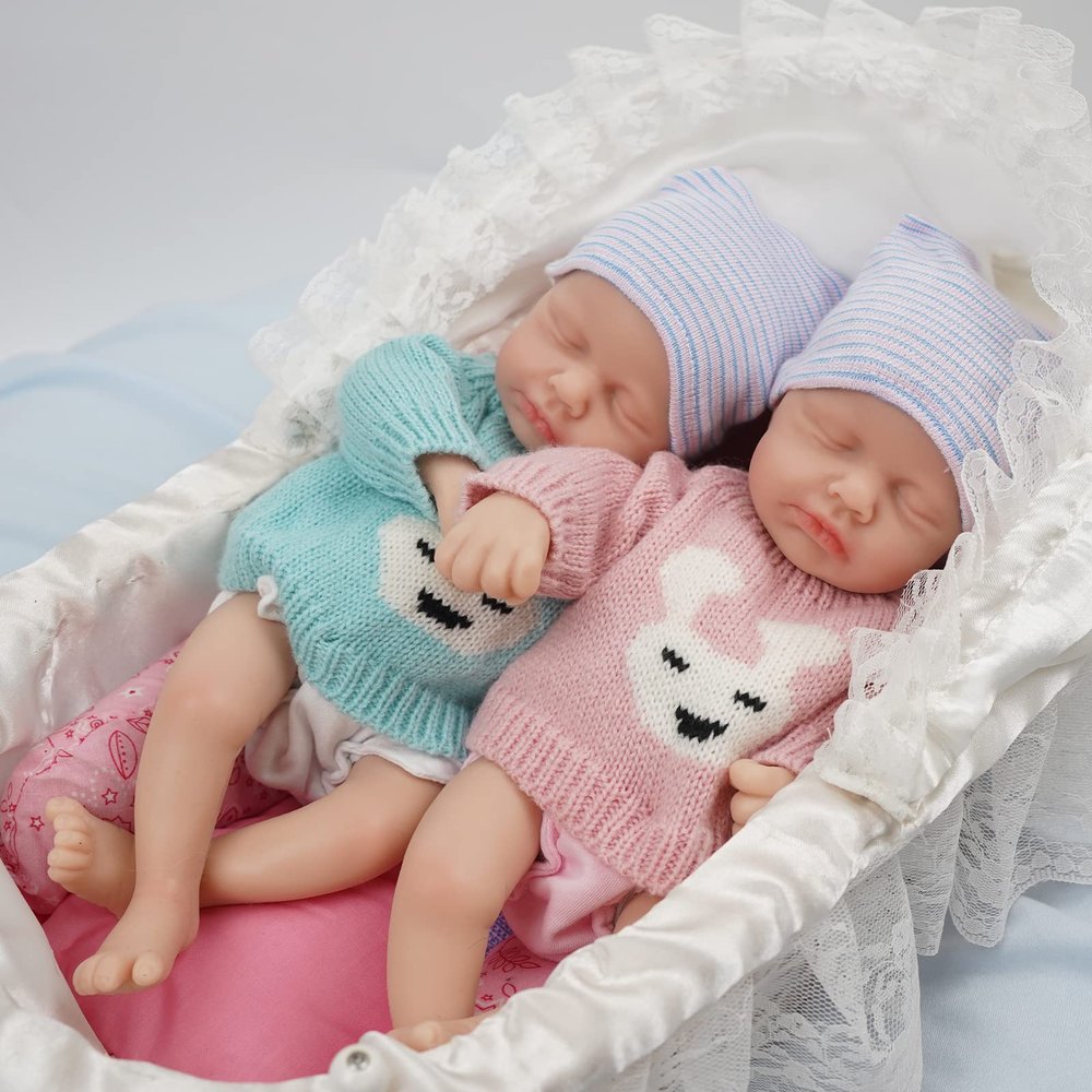 Miaio 12" Reborn Baby Dolls Twins Micro Preemie Full Body Silicone Baby Doll Lulu Lifelike Mini Reborn Doll Surprice Children Anti-Stress My Melody