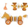 WoodenEdu Baby Toys Car,Wooden Pull Along Toddler Toy, Developmental Toy for 1 Year Old Girl Boy Birthday Gift (Fox) view 4