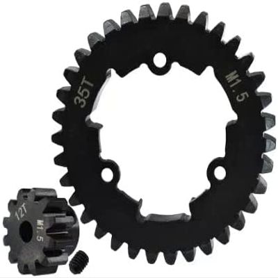 M1.5 Carbon Steel Motor Pinion Gear 12T + 35T Spur Gear Set for Traxxas 1/5 X-MAXX X MAXX 6S 8S 1/6 XRT Monster Truck Upgrades