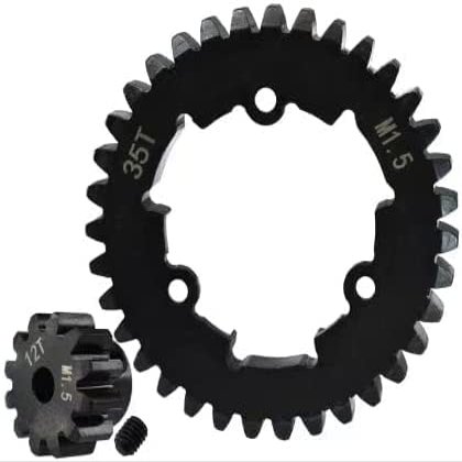 M1.5 Carbon Steel Motor Pinion Gear 12T + 35T Spur Gear Set for Traxxas 1/5 X-MAXX X MAXX 6S 8S 1/6 XRT Monster Truck Upgrades