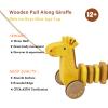 WoodenEdu Baby Toys Car,Wooden Pull Along Toddler Toy, Developmental Toy for 1 Year Old Girl Boy Birthday Gift (Giraffe) view 2