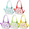 Amidaky Beach Toy Mesh Beach Bag Kids Personalized Shell Collecting Bag 1 Pack Colorful Dinosaur Mesh Beach Bags view 1
