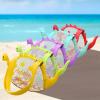 Amidaky Beach Toy Mesh Beach Bag Kids Personalized Shell Collecting Bag 1 Pack Colorful Dinosaur Mesh Beach Bags view 2