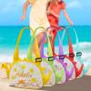Amidaky Beach Toy Mesh Beach Bag Kids Personalized Shell Collecting Bag 1 Pack Colorful Dinosaur Mesh Beach Bags view 3