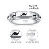 Yearace Spinner Rings for Anxiety 925 Sterling Silver Rotatable Dinosaur Stress Relieving Fidget Ring Jewelry Gift for Women Men Size 9 view 2