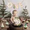 14 pcs One Happy Camper Set - Camping Cake Topper, Woodland Birthday Party Decoration, 1st Camper Birthday Banner view 1