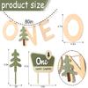 14 pcs One Happy Camper Set - Camping Cake Topper, Woodland Birthday Party Decoration, 1st Camper Birthday Banner view 2