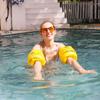 2pcs Roll-up Inflatable Confidence Building Arm Bands, Pool Float Arm Rings - Ideal for Swimming Trainers & Starters (Yellow) view 3
