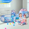 3 in 1 Mermaid Kids Play Tent with Play Tunnel, Ball Pit, Basketball Hoop for Boys & Girls, Toddler Pop Up Playhouse Toy for Baby Indoor/Outdoor, Gift for Year Old Child view 2
