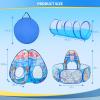 3 in 1 Mermaid Kids Play Tent with Play Tunnel, Ball Pit, Basketball Hoop for Boys & Girls, Toddler Pop Up Playhouse Toy for Baby Indoor/Outdoor, Gift for Year Old Child view 3