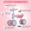 PerKidern Baby Balance Bike for 1-2 Year Old Boy Girl, Balance Bikes for 12-24 Months 4 Wheels Toddler Balance Bike, Baby Bike 1+ Years Toy First Birthday Gifts (Pink) view 2