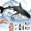 Bennol 2.4Ghz Remote Control Shark Toys for Boys Kids, 1:18 Scale High Simulation Shark for Pool, Electric RC Sharks Fish Toys with Light & Spray Water Function for 4 5 6 7 8 9 Year olds Kid Boys view 1