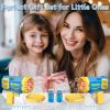 LUSJNGE 2 Bubble Gun with 2 Bottles Refill Solution for Kids, 40-Hole Light Up Bubble Machine for Toddlers 1-3, Blue Bubble Blaster Maker, Party Favors Toys for Boys Girls 4-8 Birthday Gifts view 2