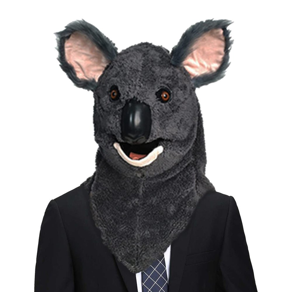 BEESUM 2023 Premium Koala Head Mask Moving Jaw Koala Bear Cosplay Hat for Halloween Christmas Party Costume