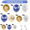 112pcs Royal Blue Gold White Balloon Arch Garland Kit, Navy Blue and Gold Balloon Arch Kit With Confetti Metallic Chrome Balloons, White Latex Matte Balloons for Graduations Birthday Party Decorations view 2